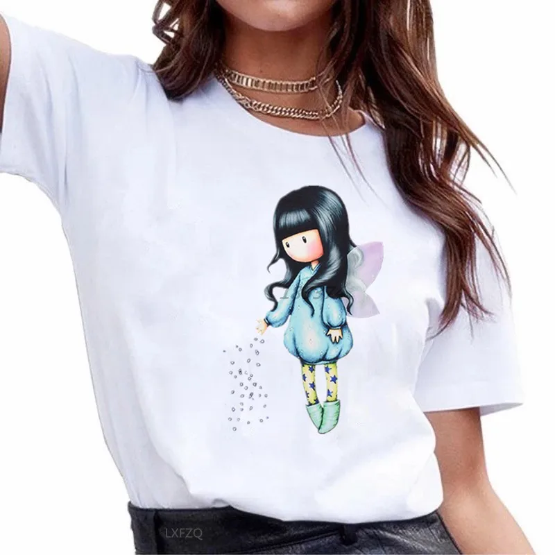 Camiseta de talla grande para mujer, ropa con estampado de anime