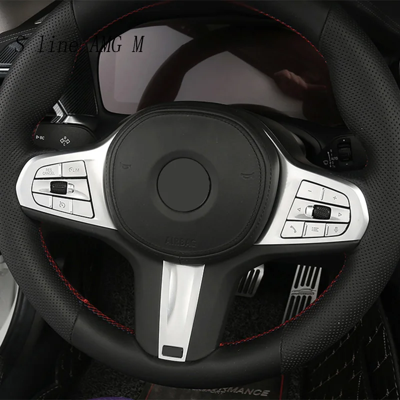 Car Styling for BMW G20 G28 Steering Wheel Buttons switch Frame protection cover Sticker Trim 3 Series Auto Interior Accessories