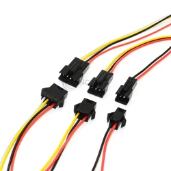 JST SM Male and Female Connector 2.54mm 2P3P4P EL Wire Cable Cord Adapter with Electrical Cable Wire for LED Light 26AWG 10-30CM