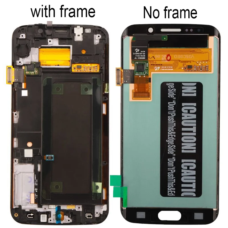 Imagem -02 - Super Amoled Lcd Touch Screen Digitador para Samsung Galaxy s6 Borda G925 G925i G925f Peças de Reparo com Moldura