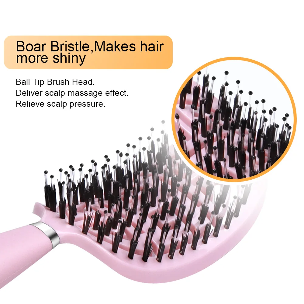 Denman Brush Boar Bristle Hair Brush Comb Scalp Massage Hair Brush Women Curly Detangler Styling Tools for  Women's hair brush