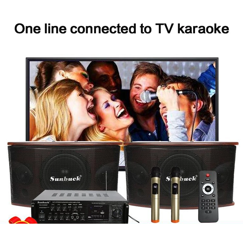 Kyyslb-caixa de som doméstica com cartão, 100w, drive de madeira, amplificador opcional, para conferência, dança, sala de karaokê