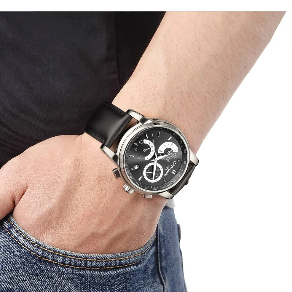CARNIVAL Switzerland Luxury Brand Men's Sport Multifunction Automatic Mechanical Watches Luminous Hands Sapphire Clock C8800G