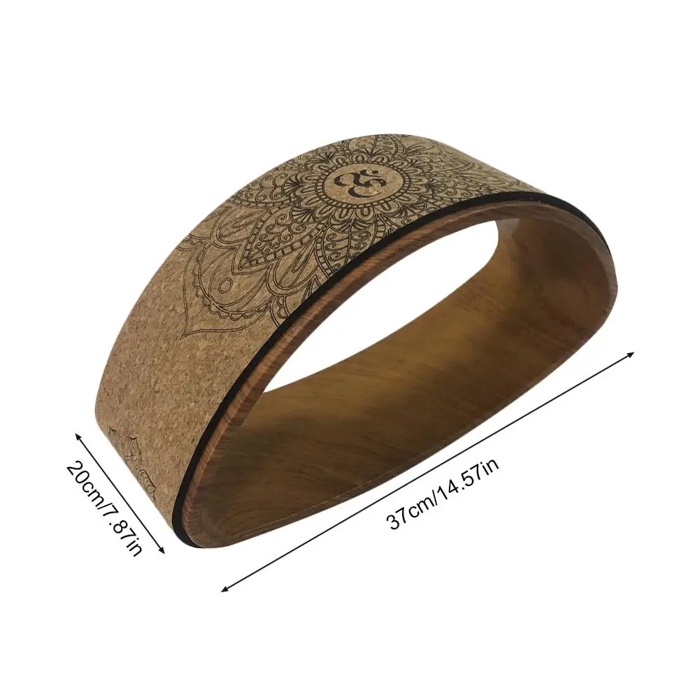 Yoga Wheel Bent Back Stretch Natural Cork Yoga Wheel Cork Solid Fitness Wheel Pilates Ring Sturdy Wheel Yoga Training