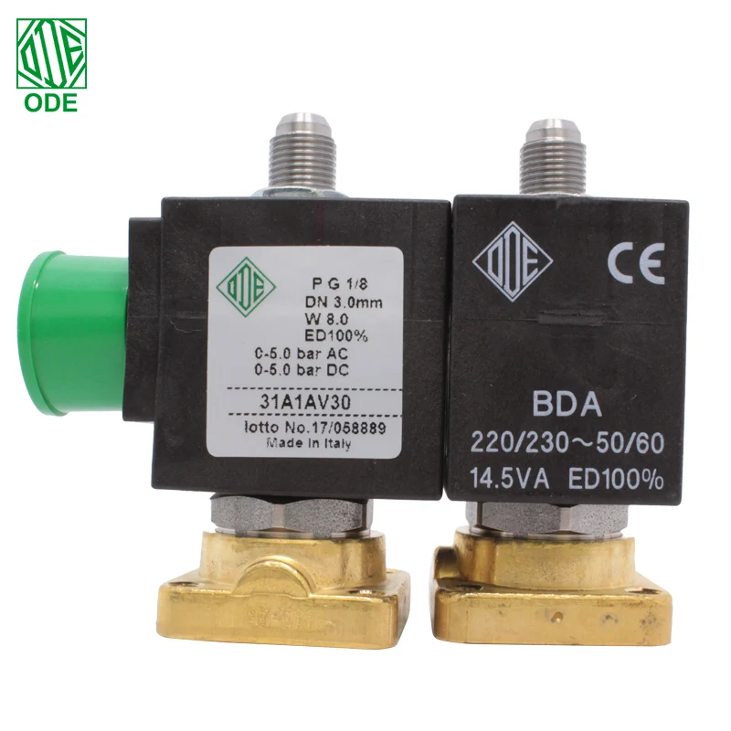 

Wholesale Italy ODE 31A1AV15 31A1AV20 3/2 way nc direct acting solenoid valves 24vdc for automation Heating coffee machine