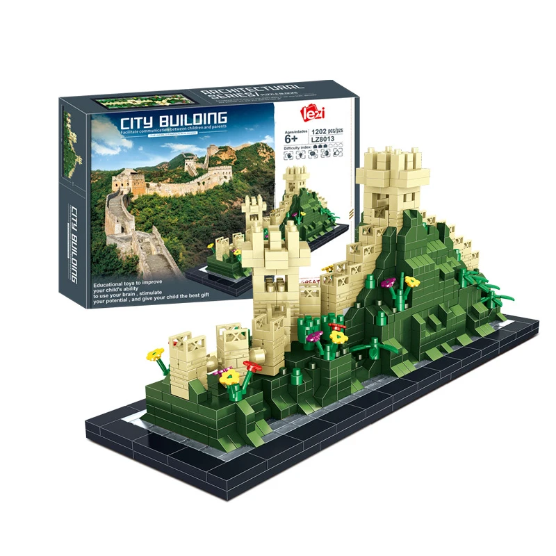 1202pcs+ The Great Wall Mirco Blocks LZ8013 Chinese Famous Architecture Building Brick 3D Model City Blocks Toys For Children