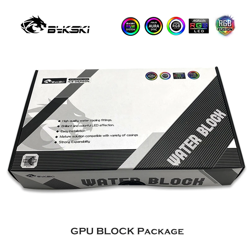 Bykski-bloque de agua GPU de cobertura completa, Enfriador de tarjetas gráficas, 5V/ARGB,12V, RGB, N-AS2060SI-X, para VGA ASUS RTX 2060 O6G SI