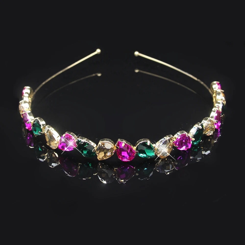 AINAMEISI Luxury Rhinestone Headband Water Drop Full Crystal Headwear Fashion Headband Bridal Crown Hair Accessories Jewelry