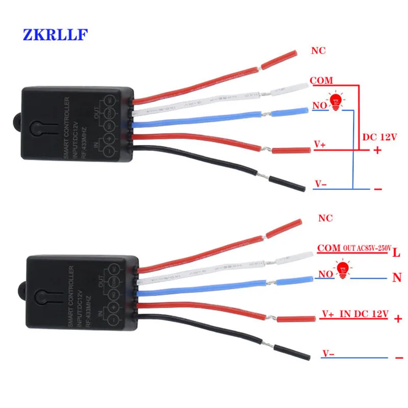 433Mhz DC 12V 1CH Universal Smart Home Wireless RF Remote Control Switch Relay Receiver Module And 433 MHz Light Transmitter DIY