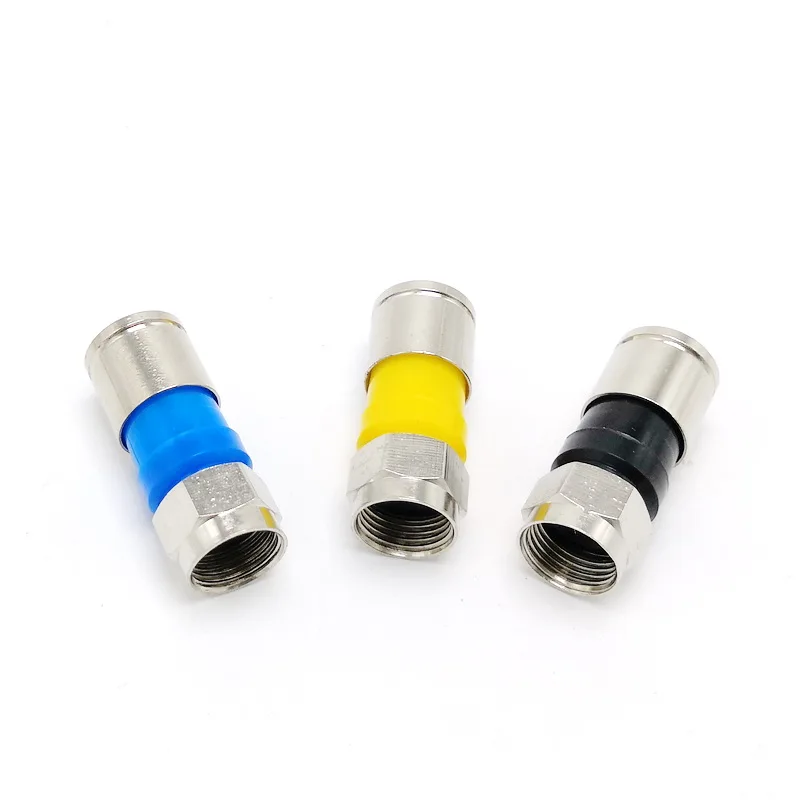 75-5 F نوع موصل ل RG6 محوري كابل ضغط F-نوع موصل البريطانية نظام 10 قطعة/الوحدة