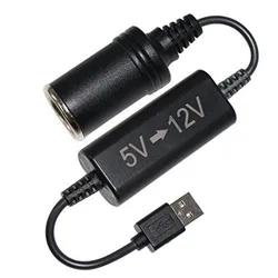 Adaptador convertidor Boost con Cable de 5V, puerto USB a 12V, enchufe para encendedor de cigarrillos de coche, Cable de alimentación, accesorio para coche