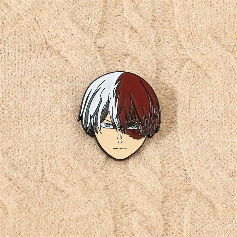 Dongmanli Anime My Hero Academy Character Enamel Pin Badge Brooch Trend Men and Women Todoroki Cartoon Anime Pattern Badge Gift