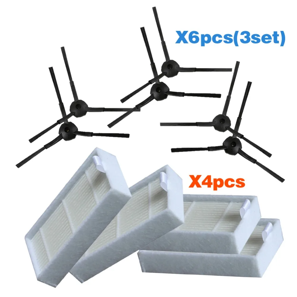 Filtro hepa, acessórios para aspirador de pó, com escova lateral, para ilife v5 x5 panda x500 ecovacs cr120 x600
