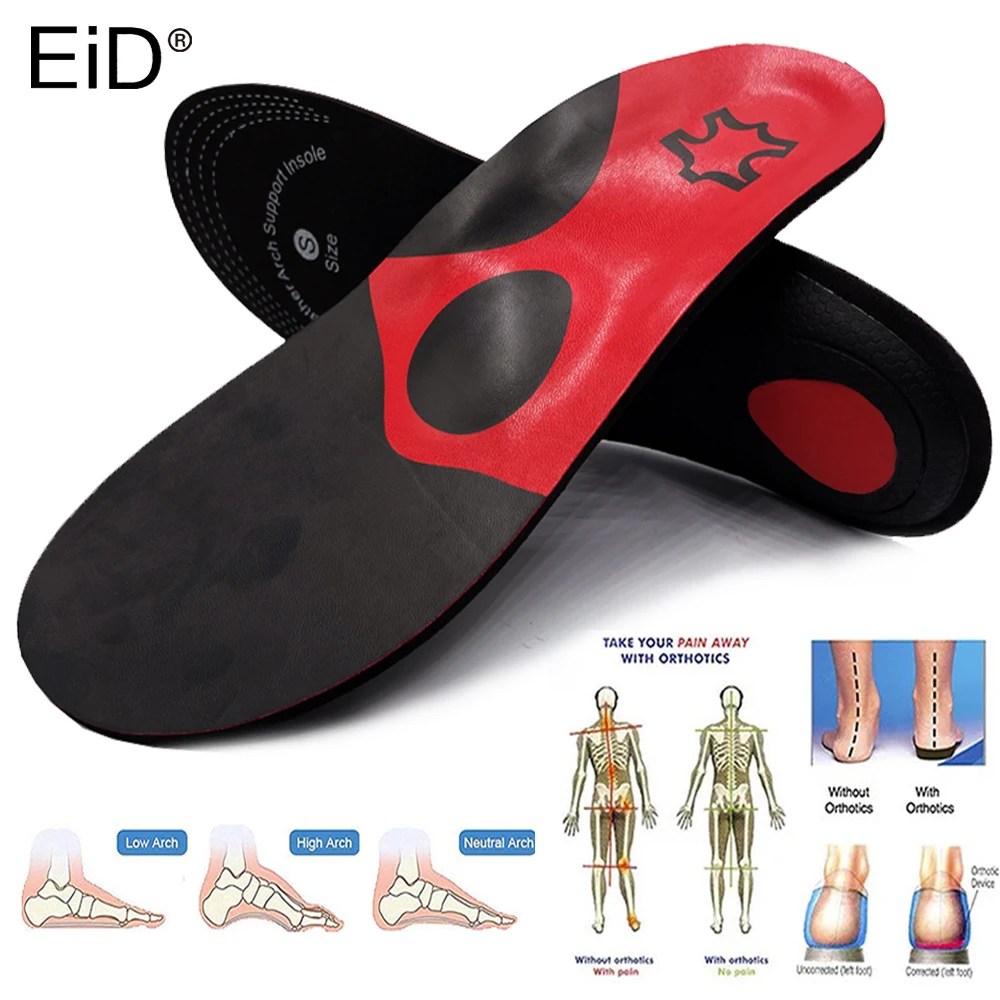 

PU Flat foot orthopedic insoles for Women Men Arch Support Inserts Orthotic Shoes Soles Cushions Relief Plantar Fasciitis Pads