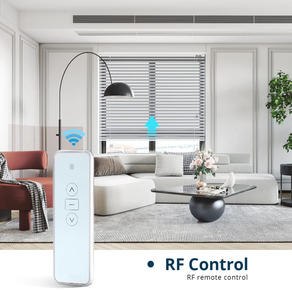 Zemismart-Motor de persiana eléctrica con batería para persianas de aluminio, Motor de persiana motorizada Broadlink RF, Control remoto