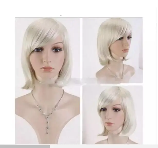 zhao079003118+_+524 Short Western Heat Resistant BOB Cosplay Light Blonde Wig Revlon body silk base closure uk indian weave