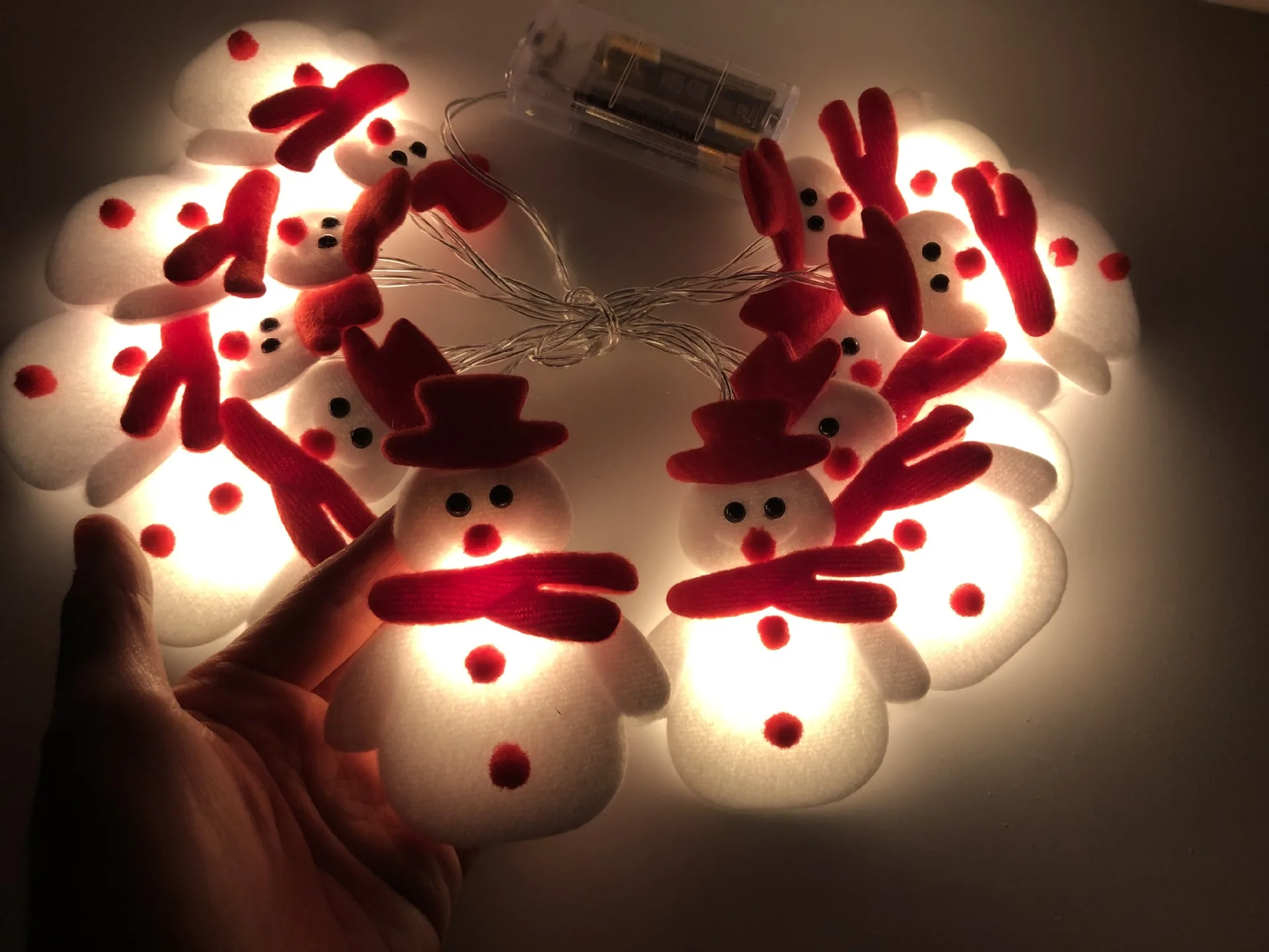 

PheiLa Christmas String Lights Fairy Garland Snowman Hanging Lamp USB or Battery Operated for Christmas Winter Party Decoration