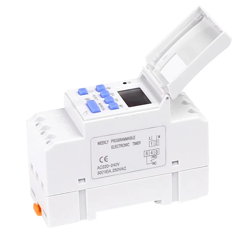 Electronic Weekly 7 Days Programmable Digital TIME Relay Timer Switch Control AC 220V 230V 12V 24V 48V 16A Din Rail Mount THC15A