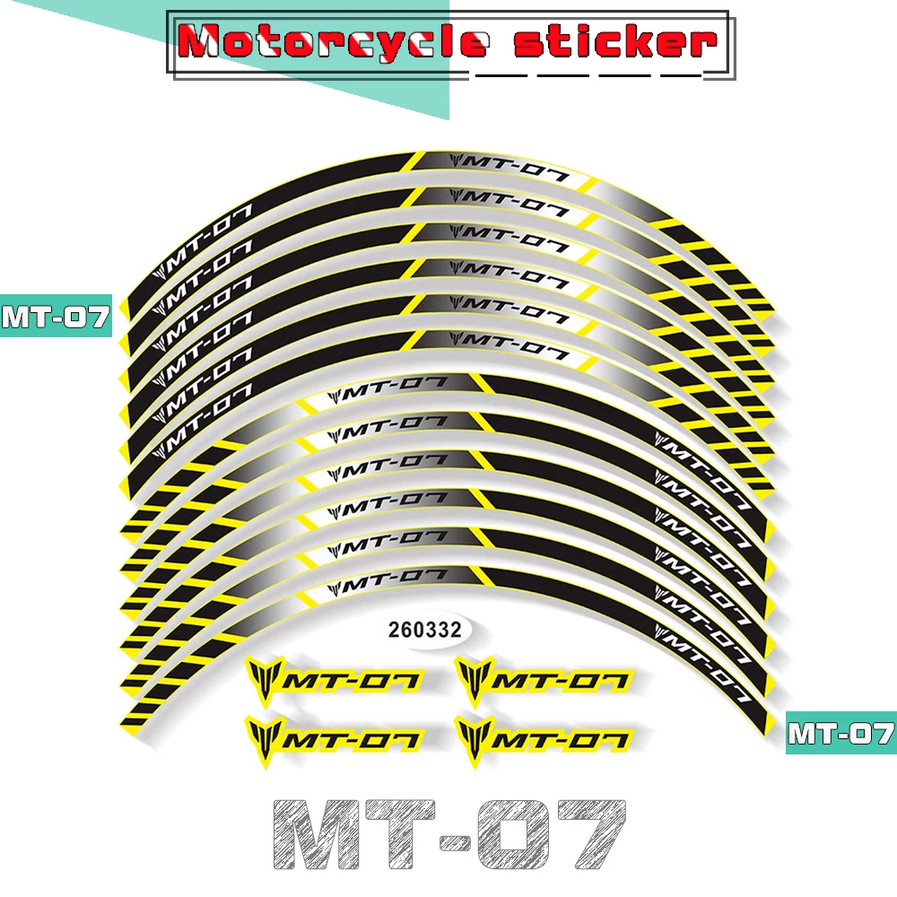 

Reflective Motorcycle Inner Ring Sunscreen Waterproof Stickers Night Safety Reminder Decals for YAMAHA MT-07 mt07