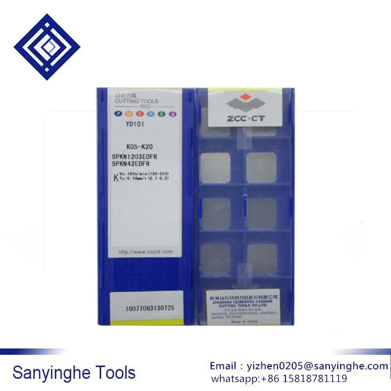 10 개/몫 SPKN1203EDFR SPKN1203EDFL YD101 YD201 cnc 카바이드 밀링 인서트 cn cblade 알루미늄