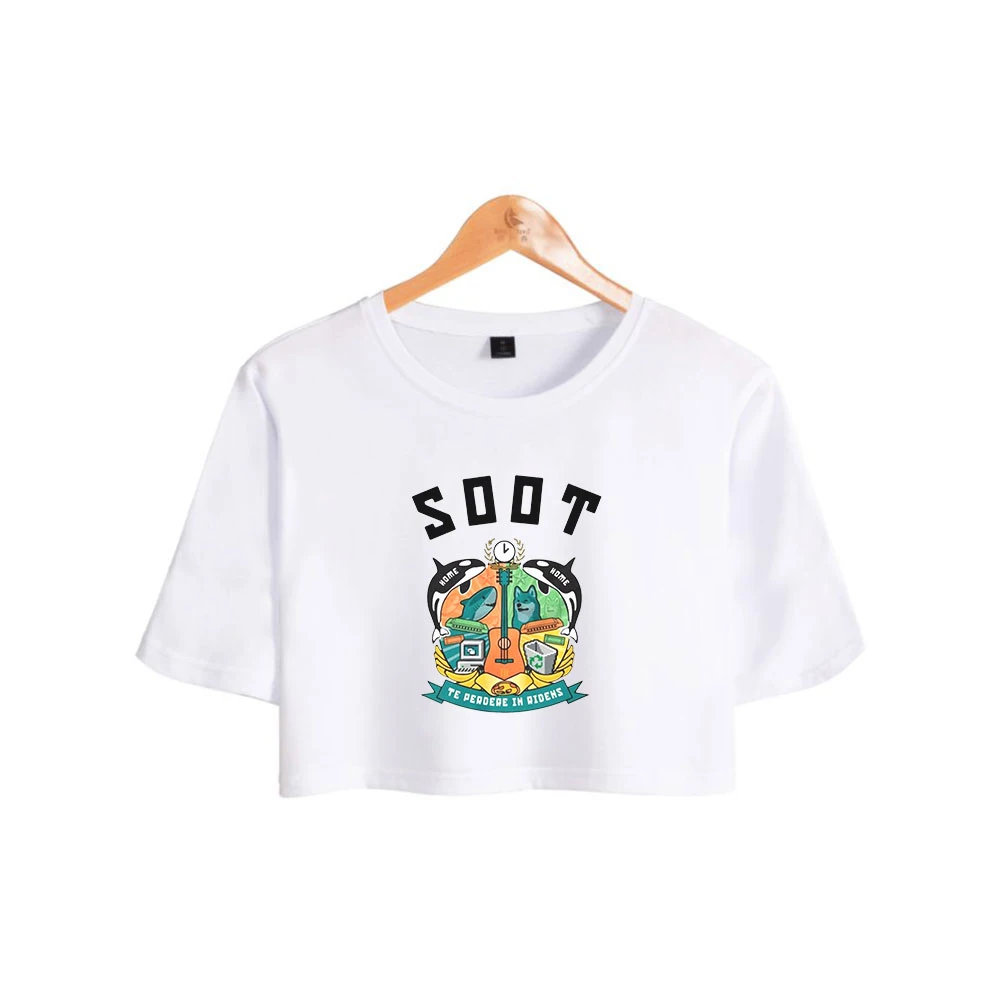 Wilbur Soot print autumn Spring Summer Holiday youthful vitality Women/girl sexy bare midriff Kawaii Style