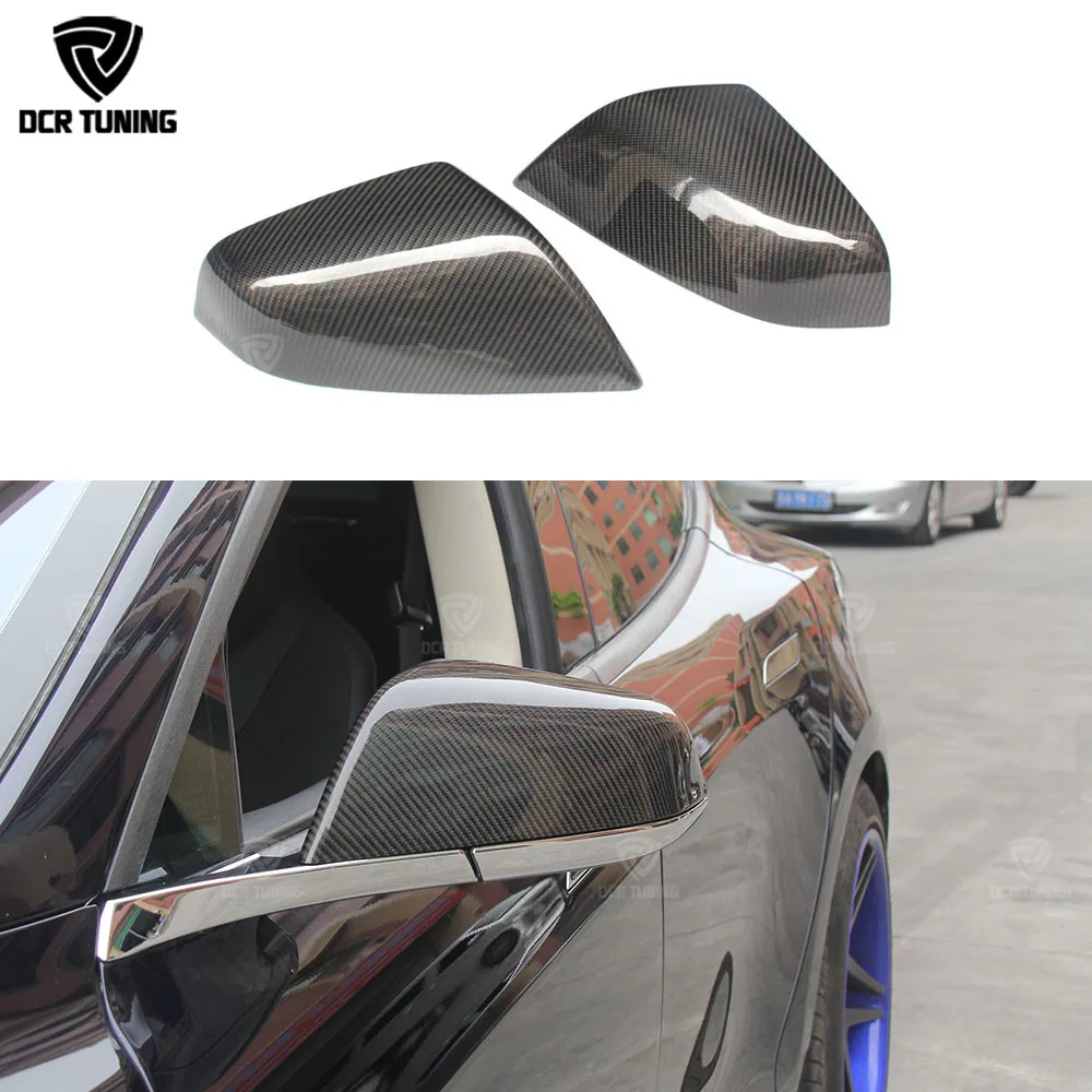 

Carbon fiber mirror cover For Tesla model S 60 70 P85 P90D 4 door sedan rear view mirror cover gloss & matt black 2014 - 2020