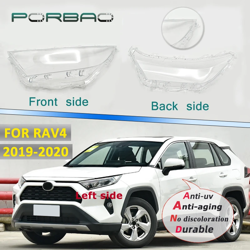 

Car Headlight Lens Cover For Toyot RAV4 2019-2020 Transparent Headlamp Clear Shell Auto Replacement Parts Repair Tool DIY