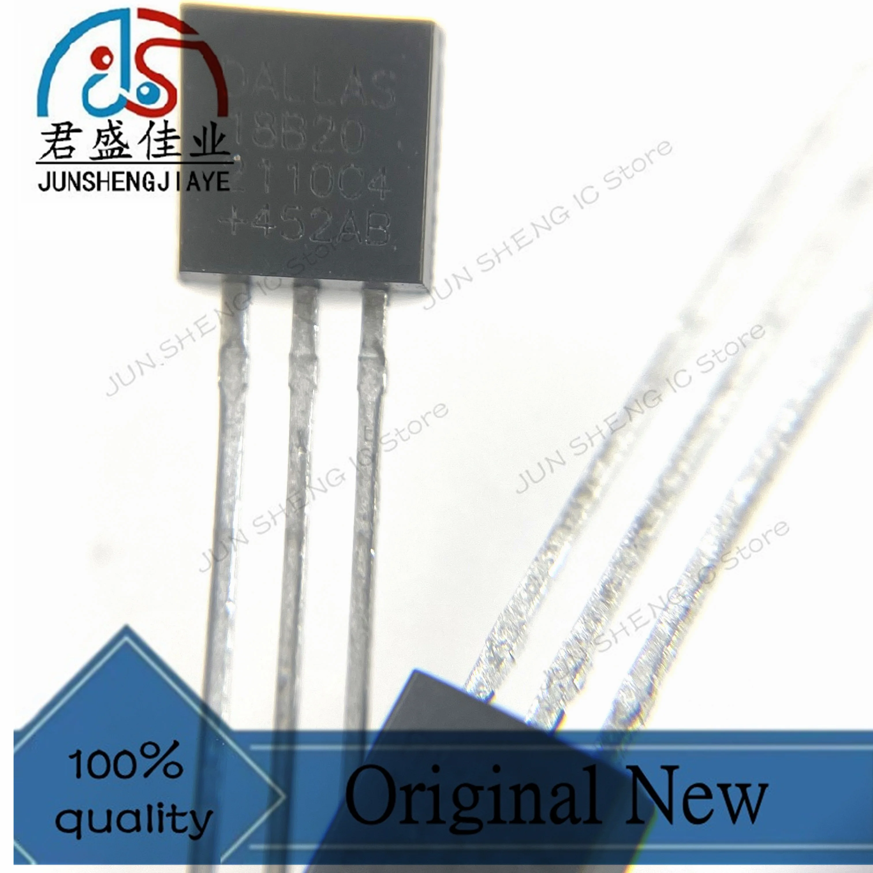 JUN SHENG IC Store/10 pcs/lot 100% new original DS18B20+ DALLAS 18B20 Temperature sensor new imported TO-92 speed thermometer