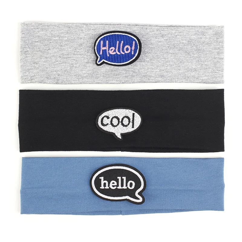 Newborn HELLO Character Printing Fashion New Headband Soft Stretch Hairband Casual Children Headwear Turban Hair Accessories