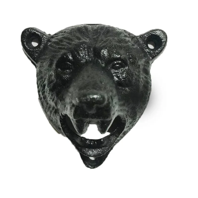 Black Cast Iron Beer Opener Wall Mount Beer Opener Cute Bear Head Opener