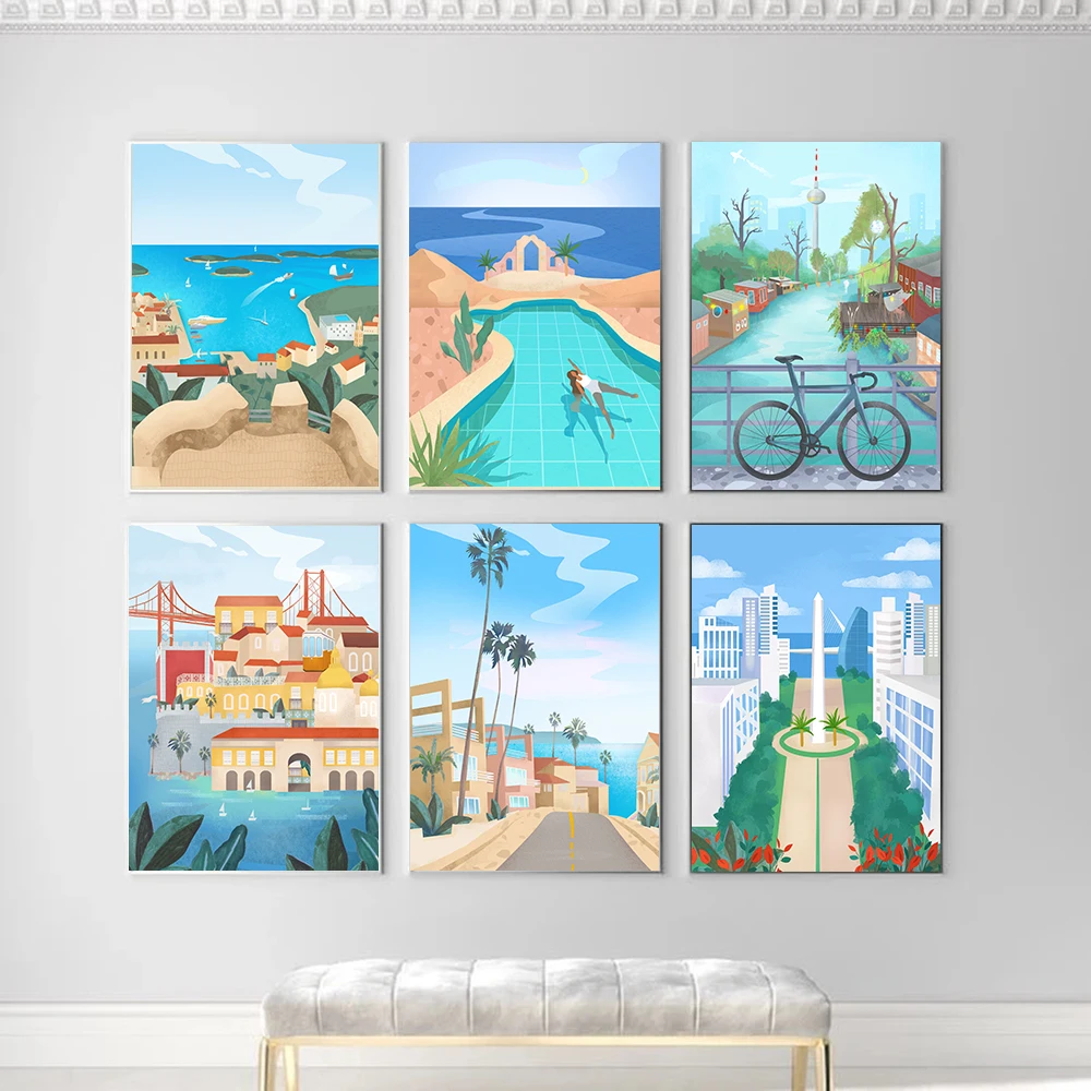 Home Decor Location - Скандинавский всемирно известный туристический постер с