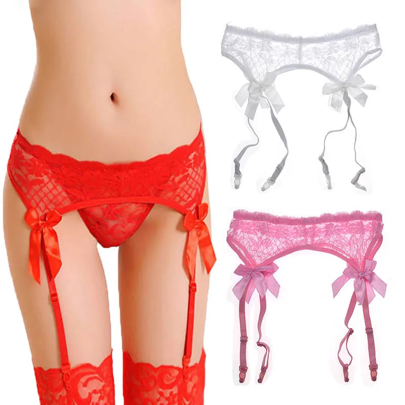 

Sexy Women Lace Garter Belt Sheer Garters Belts Camisas Transparent Suspenders Waist Belt for Stockings