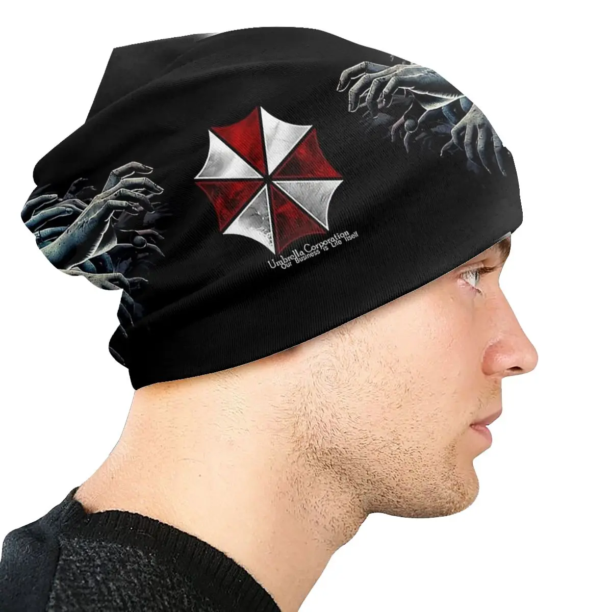 Czapka z motywem Umbrella Corporation moda jesienno-zimowa Skullies czapka beanie Unisex kobieta lato ocieplające głowę czapka z dzianiny