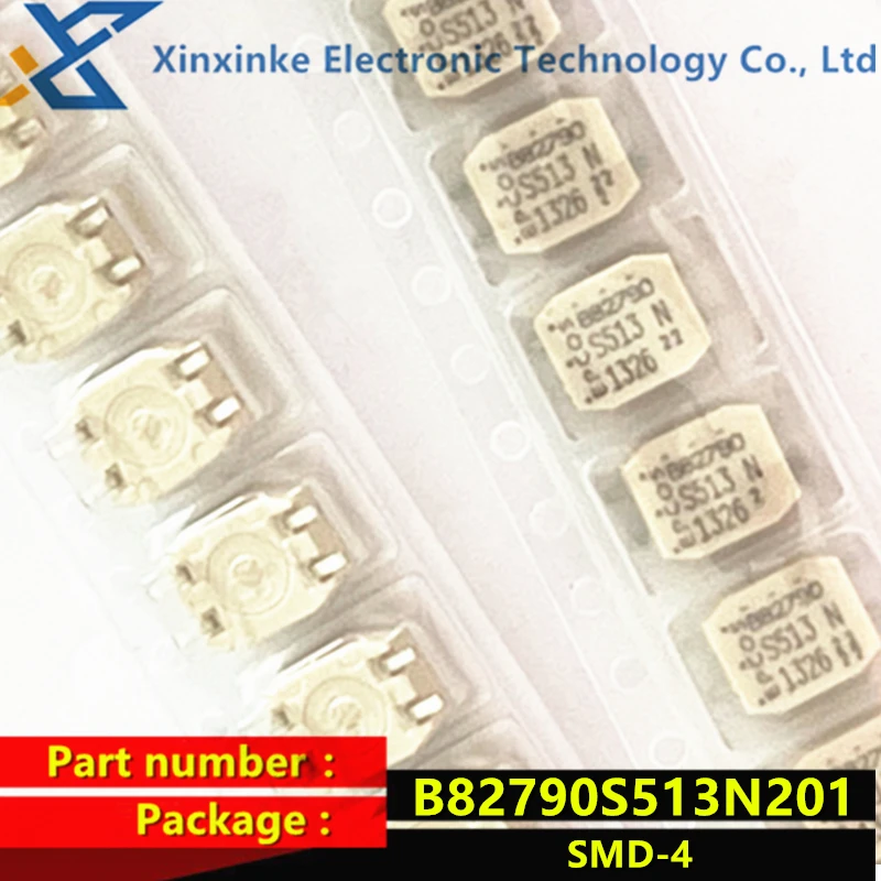 

B82790S513N201 SMD-4 B82790 S513N Common mode choke / filter 2x51uH 250V 500mA 140mohms B82790S0513N201 Data signal line choke
