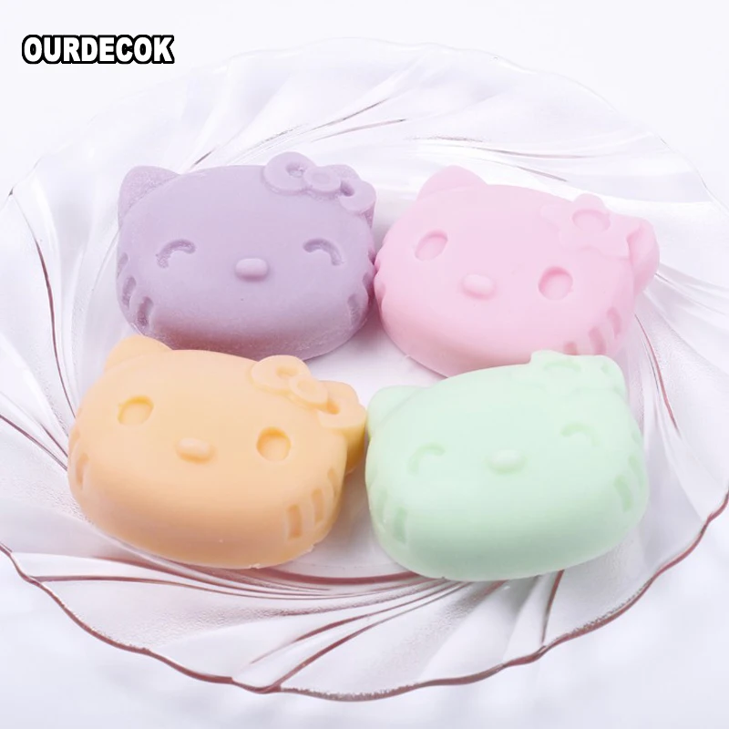 DIY Silicone Mold kitty 4 Holes With Two Kinds Of Expression Pudding Chocolate Cake Mold Jelly Mold