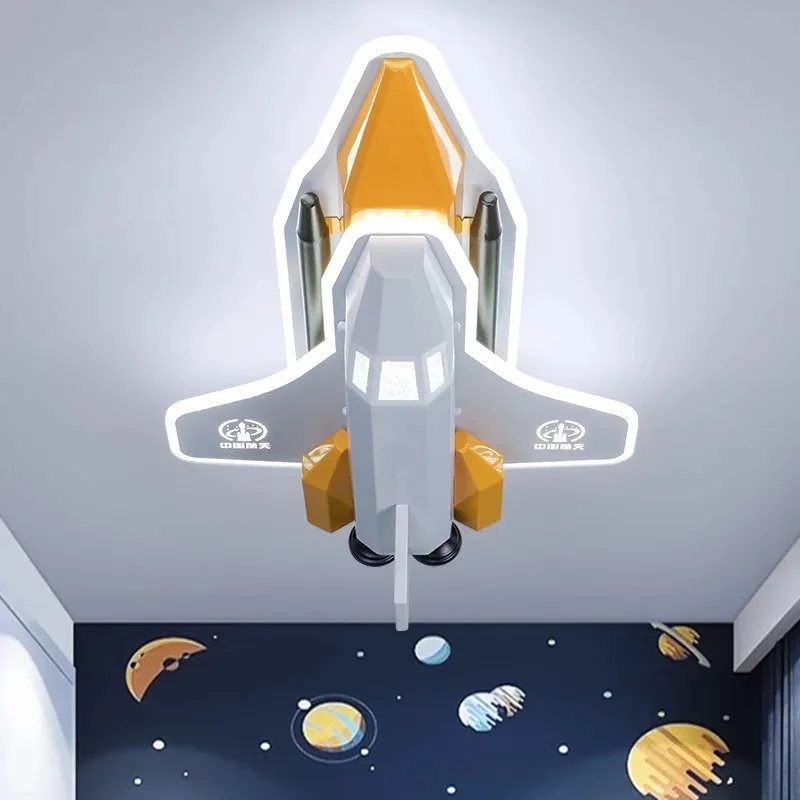 Lampe de plafond à led pour chambre d'enfant, design moderne et créatif, éclairage de style fusée spatiale, idéal pour la chambre d'un garçon américain