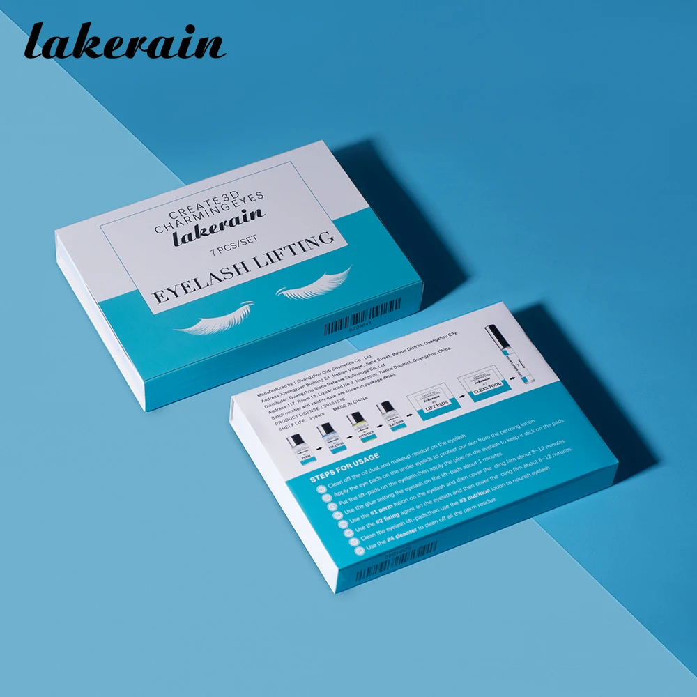 Lakerain Kit iniziale per laminazione ciglia Kit di estensione cuscinetti permanenti per sollevamento ciglia e sopracciglia Set di lozioni ondulate per colla semi-arricciatura per ciglia