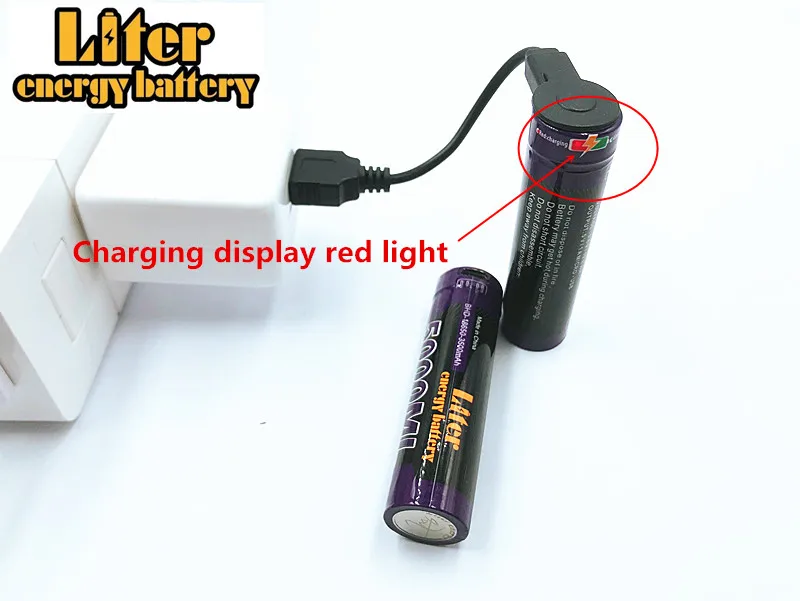 

4PCS Liter energy battery USB 5000ML Li-ion Rechargebale battery USB 18650 3500mAh 3.7V Li-ion battery + USB wire