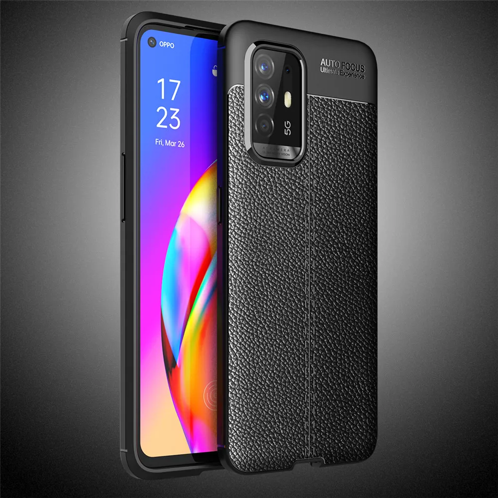 

For OPPO A95 5G Case Luxury Litchi Striae Full Soft Silicone Cover ShockProof Case For Oppo A95 A 95 OppoA95 Phone Cases