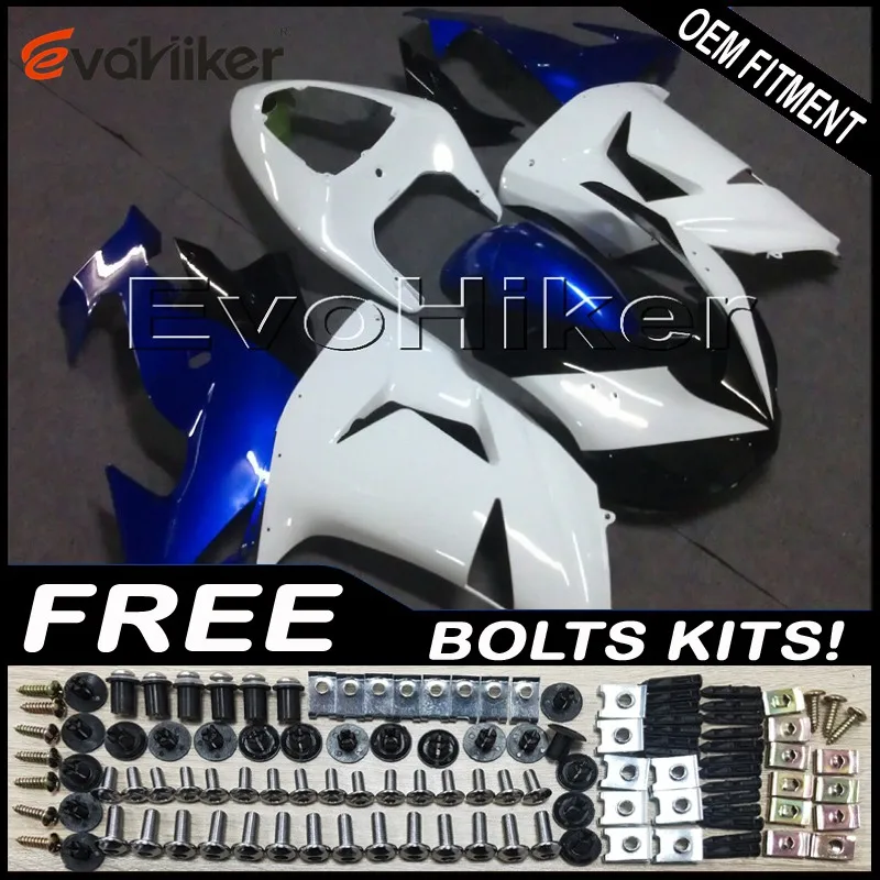 

Custom fairing for ZX-10R 2006-2007 ABS motor panels Body Kit blue white +gifts