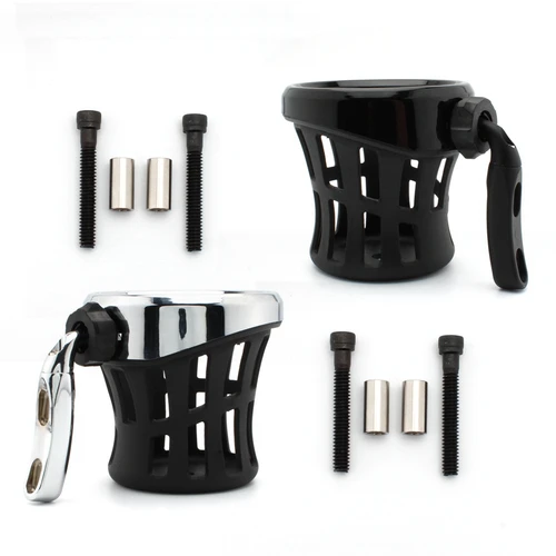 Imagen 2 del producto Soporte de taza de bebida montado en el manillar de la motocicleta para Harley Road King Electra Glide Sportster Dyna Softail 1996-UP