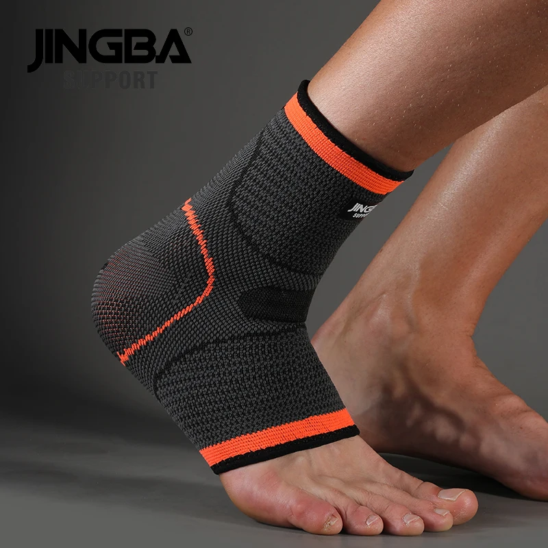 JINGBA SUPPORT 1PCS 3D Compression Nylon Ankle Support Protector Football Basketball Ankle Brace Protective tobillera deportiva