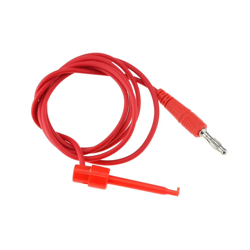 2pcs/lot 1M 4mm Banana Plug To Large Test Hook Clip Lead Cable For Multimeter Test Lead Cable Equipment Connector Crocodile Clip