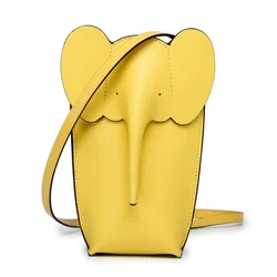 Mini Elephant Cute Wallet Bag Shoulder Messenger Bag Female Girls Fashion Genuine Leather Soft Small Card Phone Bags Coin Purse