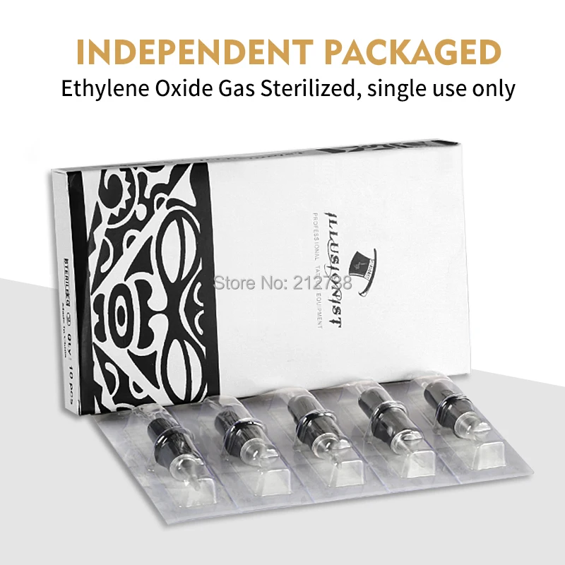 Standard Tattoo Needle Cartridges 1/3/5/7/9/11/13/15/17/19/21/23 CM M1 RS RL 10 Pcs/Box Tattoo Pen Rotary Machine Needle