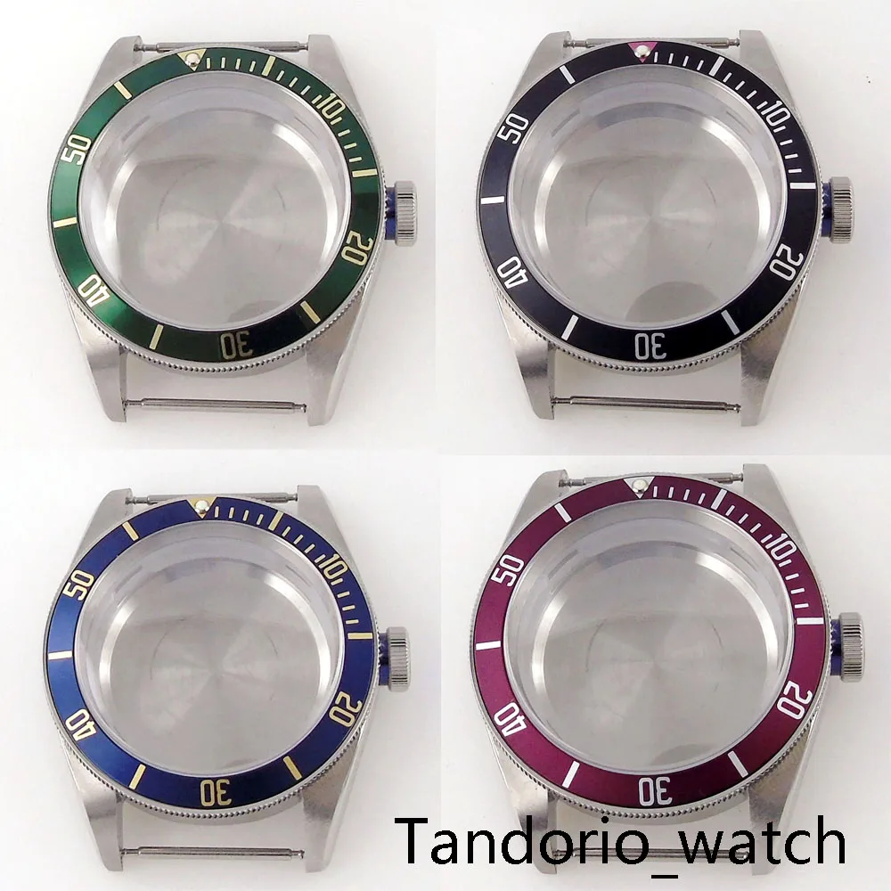 

40mm Silver Sapphire Crystal 316L Stainless Steel Wath Case Fit NH35 NH36 ETA 2824 PT5000 Automatic Movement