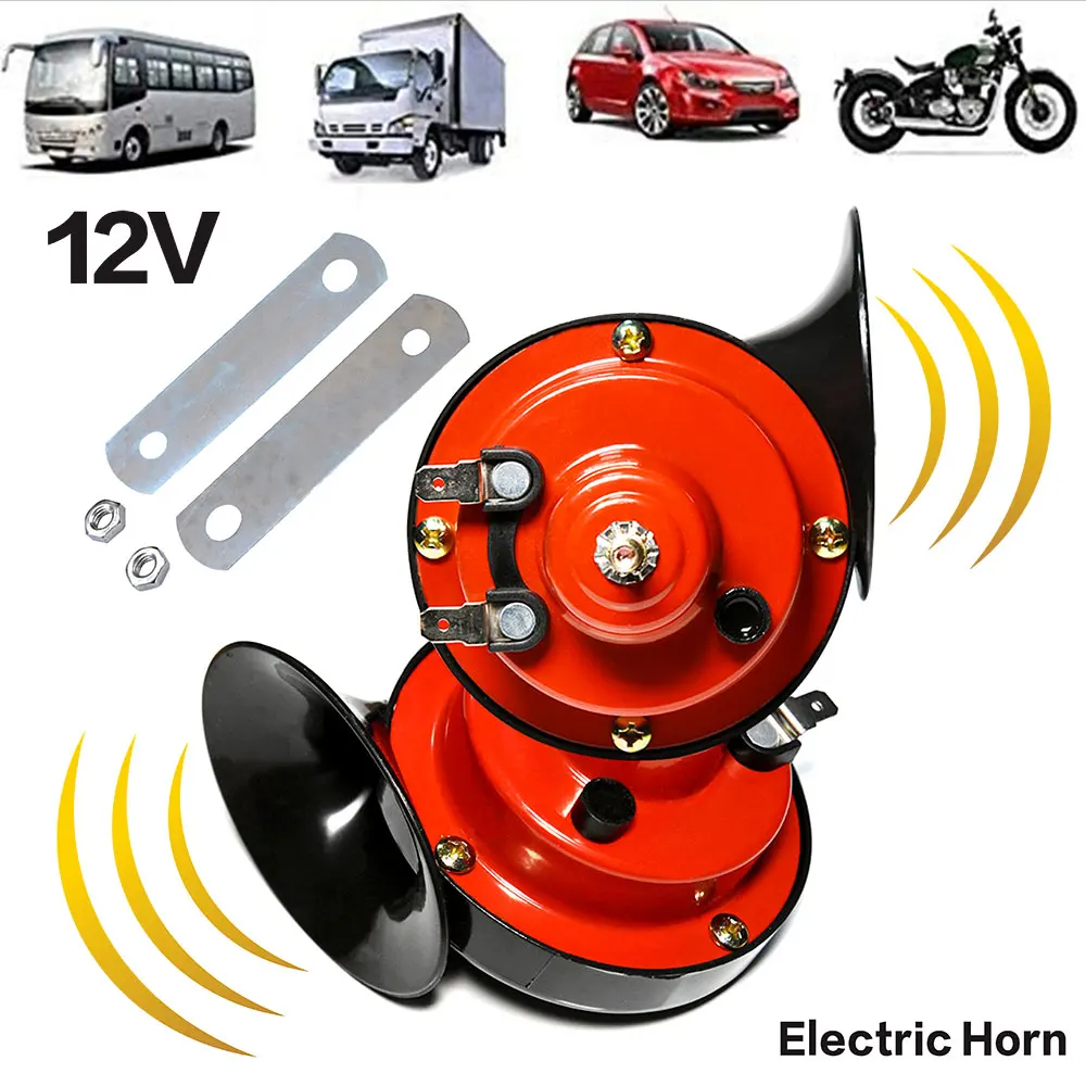 2pcs 12V air horn for car Snail Electric Air Horn Marine Boat Loud Alarm Kit  Boat Motorcycle Dual-tone car horn Loud signal