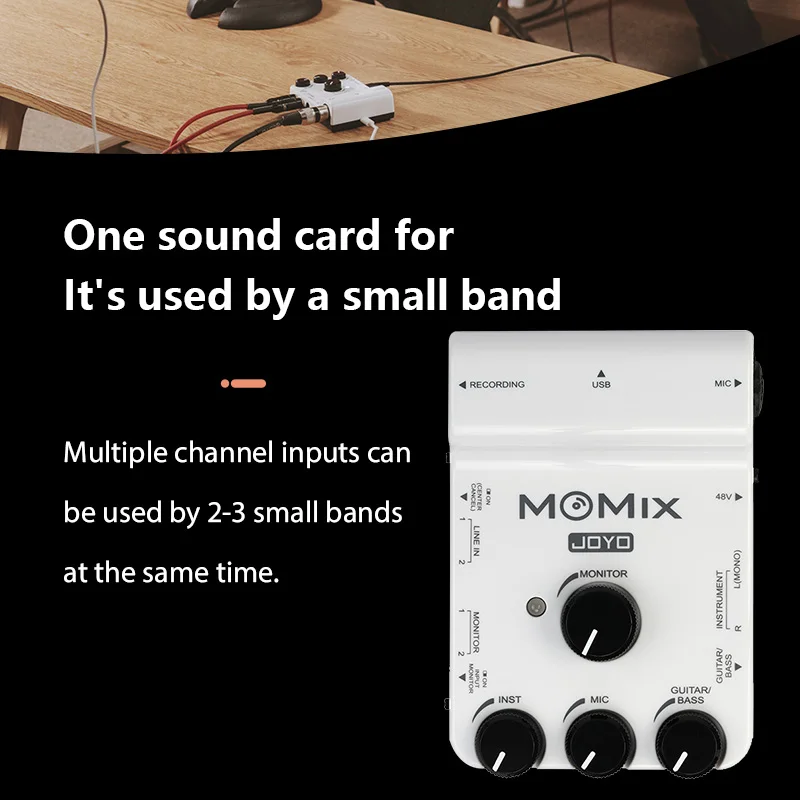 JOYO-MOMIX OTG Audio Interface, Portable Recording, Live streaming, Mic, Guitar, Bass, Keyboard, Electronic Drum