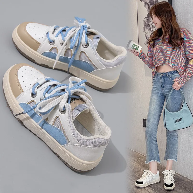 

2022 New Luxury Brand Shoes for Women Sneakers Fashion Breathable Low Cut Lace-up Mixed Colors Tenis De Mujer Lady Shoes Women