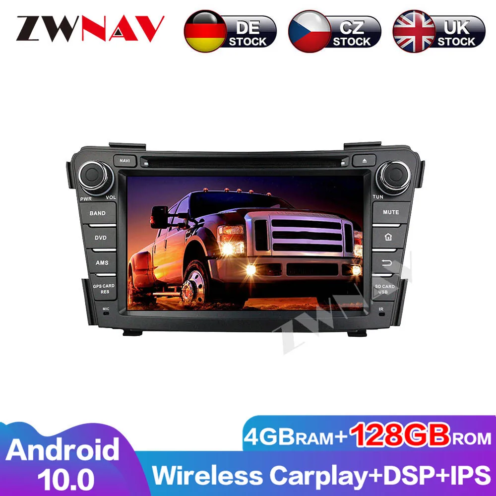 DVD Player 4G+128G Android 10 Audio Navigation GPS For Hyundai I40 Carplay Radio Stereo Multimedia